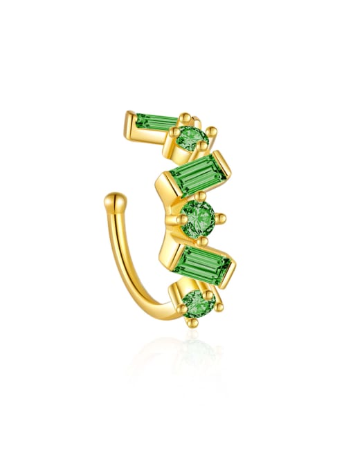 18k gold [green] 925 Sterling Silver Cubic Zirconia Geometric Dainty Stud Earring